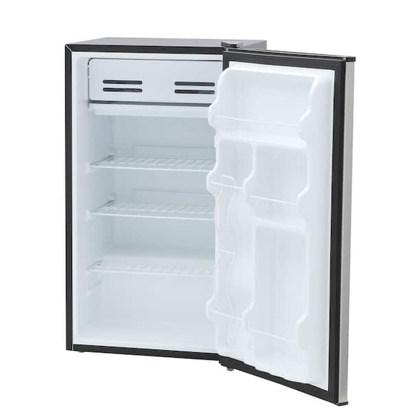 MINI FRIDGE W/ FREEZER Small Compact Refrigerator 3.3 Cu Ft Stainless Steel  NEW
