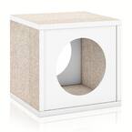Katsquare White Eco zBoard Paperboard Cat Cube Scratching Post