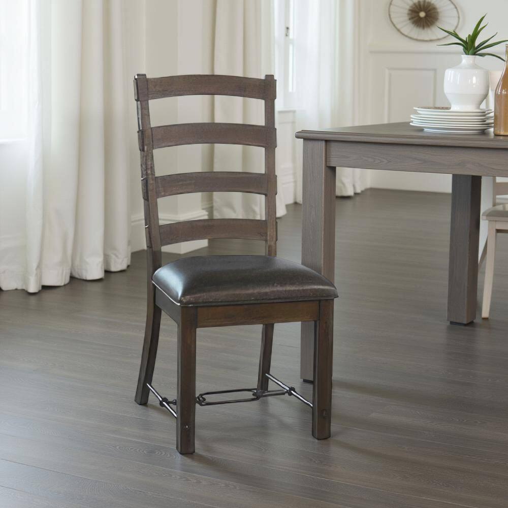 Flint Dark Brown Faux Leather with Solid back Dining Side Chair Set of 2 price history on PriceWatchPro