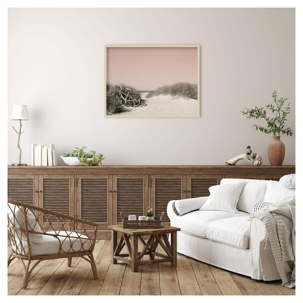 Svelte Natural Framed Coastal Beach Scene Giclee Print