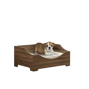 Medium Brown Particle Board Modern Comfy Pet Bed with Cushion
