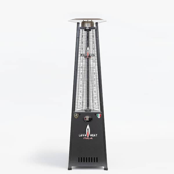 Lava Heat Italia Lavalite KD 56,000 BTU 8 ft. Hammered Black Gas Patio Heater