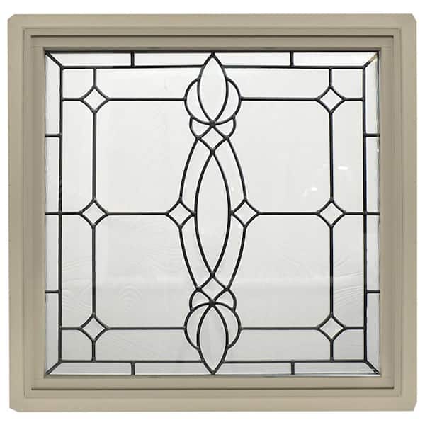Hy-Lite 23.5 in. x 23.5 in. Tan Craftsman Black Caming Replacement Frame Fixed Picture Window