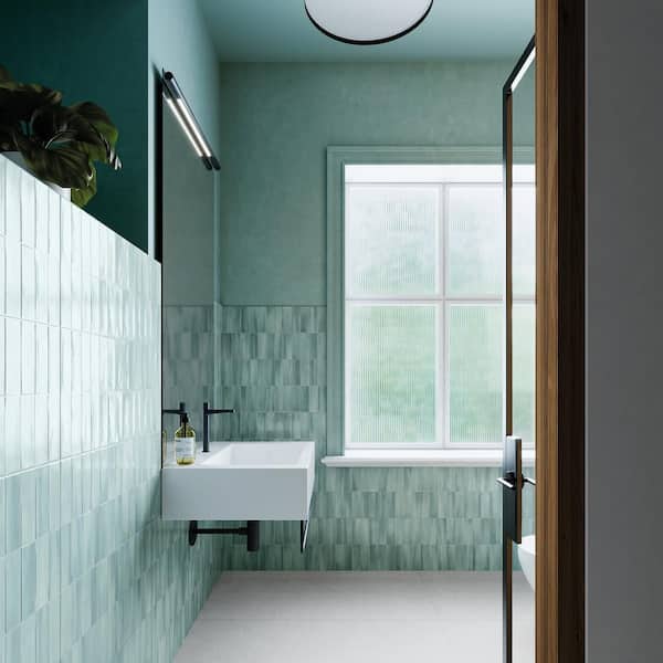 Spanish Allure Porcelain 12 in. x 24 in. x 9mm Wall Tile Sage-Sample