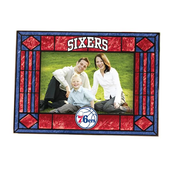 The Memory Company NBA -4 in. X 6 in. Gloss Multi Color Art Glass Picture Frame Seventy Sixers