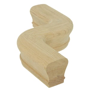 Stair Parts 7047 Unfinished Red Oak Left-Hand 5 in. Centerline S Handrail Fitting