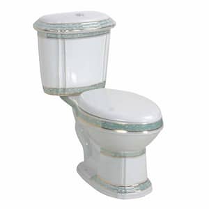 India Reserve 2-Piece 0.8 GPF/1.6 GPF WaterSense Dual Flush Elongated Toilet in White with Slow Close Toilet Seat