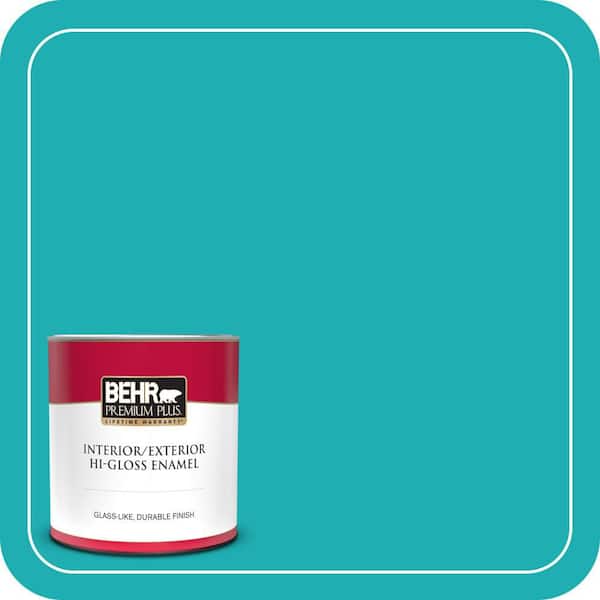 BEHR PREMIUM PLUS 1 qt. Home Decorators Collection #HDC-SP16-06 Larkspur Blue Hi-Gloss Enamel Interior/Exterior Paint & Primer