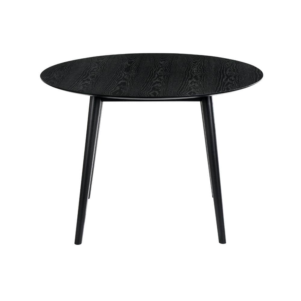 Arcadia 42" Round Black Wood Mid-century Modern Dining Table