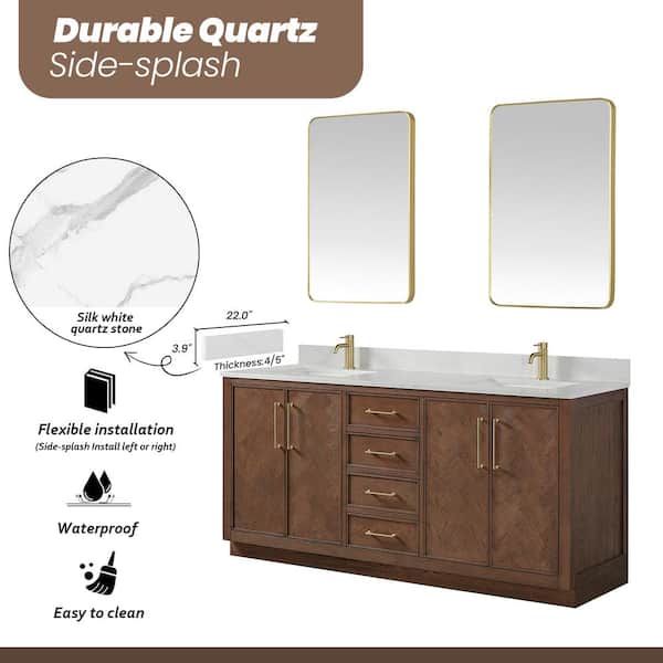 ROSWELL Jakarta 72 in. W. x 22 in. D x 33.9 in .H Double Bath