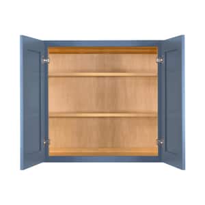 Lancaster Blue Plywood Shaker Stock Assembled Wall Kitchen Cabinet 30 in. W x 30 in. H x 12 in. D