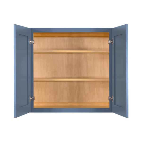 Lancaster Blue Plywood Shaker Stock Assembled Wall Kitchen Cabinet 30 in. W x 30 in. H x 12 in. D