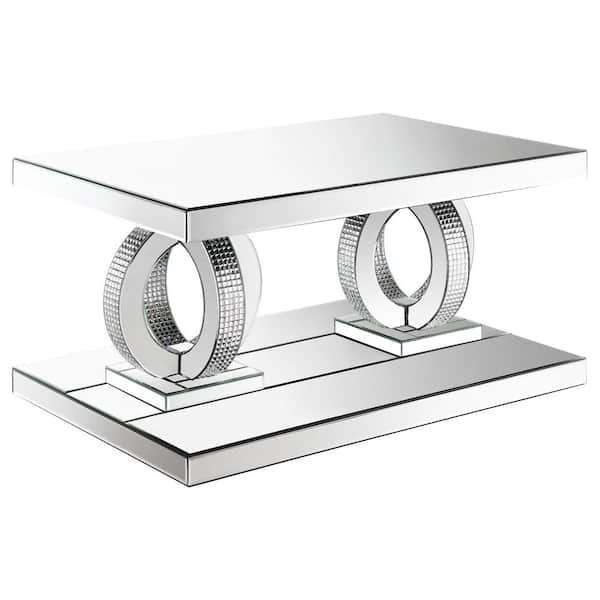 Coaster Breena 35.5 in. Mirrored Rectangle Wood Top Coffee Table
