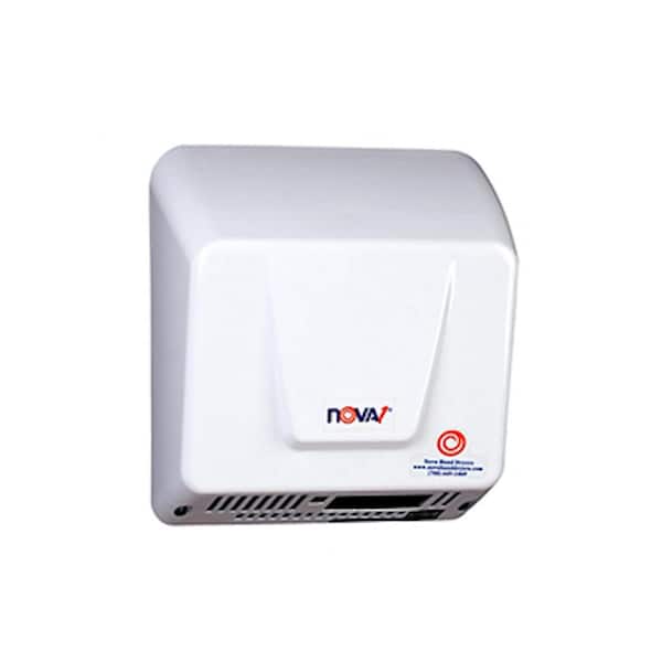 WORLD DRYER Nova 1 Automatic Hand Dryer, Surface Mount, Universal Voltage - Die Cast Aluminum, White Epoxy Cover