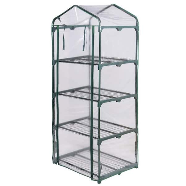 WELLFOR 27 in. W x 19.5 in. D x 63 in. H Portable Mini Greenhouse with