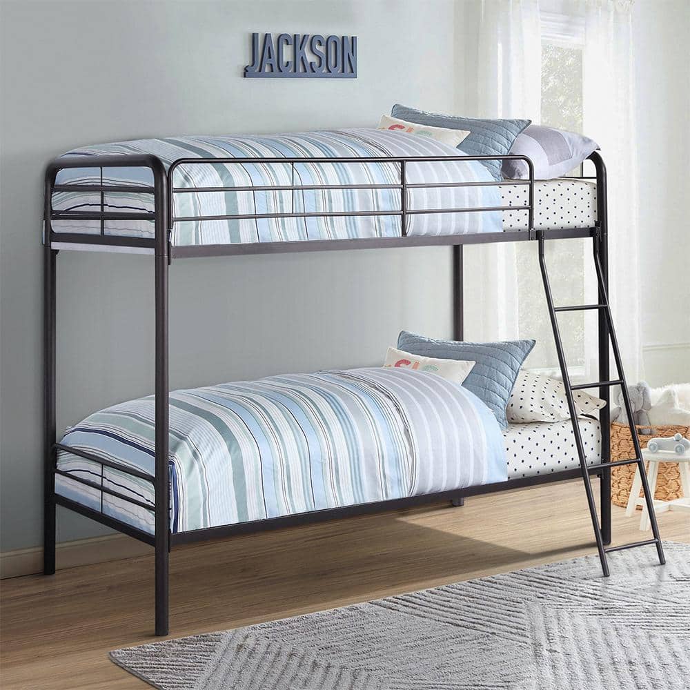 Adaline Dark Bronze Finish Twin/Twin Metal Bunk Bed