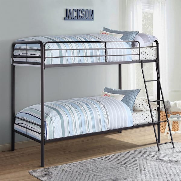 Adaline Dark Bronze Finish Twin/Twin Metal Bunk Bed