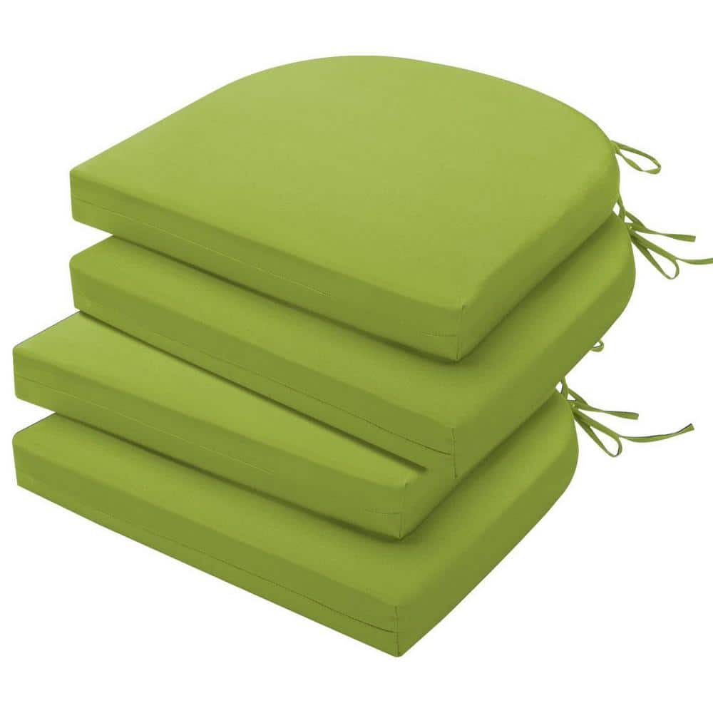 Grass Green Rectangle Outdoor Seat Cushion (4-Pack)