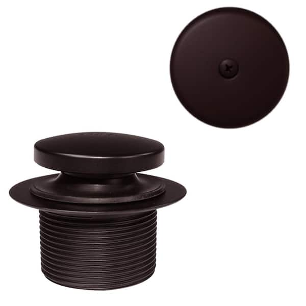 Westbrass 1-1/2 in NPSM Coarse Thread Tip-Toe Bathtub Drain Plug with 1-Hole Overflow Faceplate in Oil Rubbed Bronze