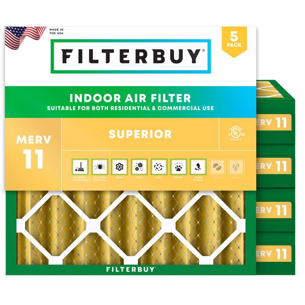 22 in. x 22 in. x 4 in. MERV 11 (FPR 7) Allergen Defense Pleated HVAC AC Furnace Air Filters Replacement (5-Pack) price history on PriceWatchPro