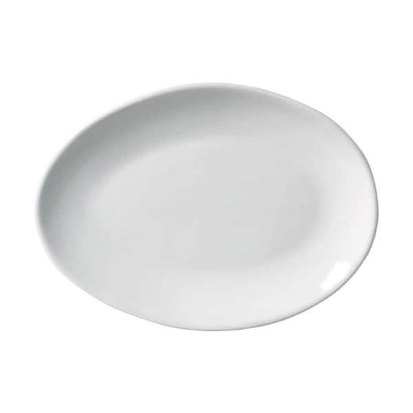 New White Oval Dessert Plate Organic (Set of 6)
