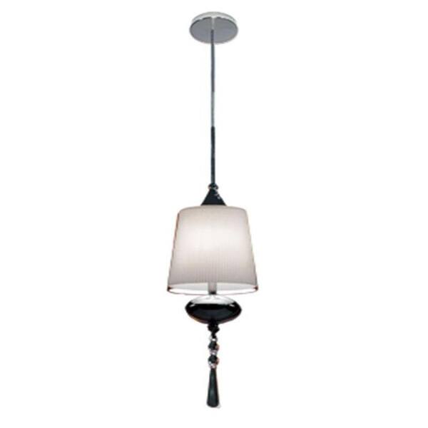 BAZZ 1-Light Chrome Halogen Flushmount/Pendant with White Textured Glass Shade