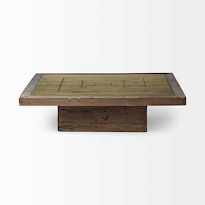 50 in. Whitewashed Square Solid Manufactured Wood Coffee Table