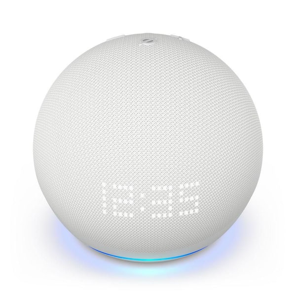 Echo Dot (5th Gen, 2022 release) with Clock Smart speaker with Clock  and Alexa, Glacier White B09B8VN8YQ - The Home Depot