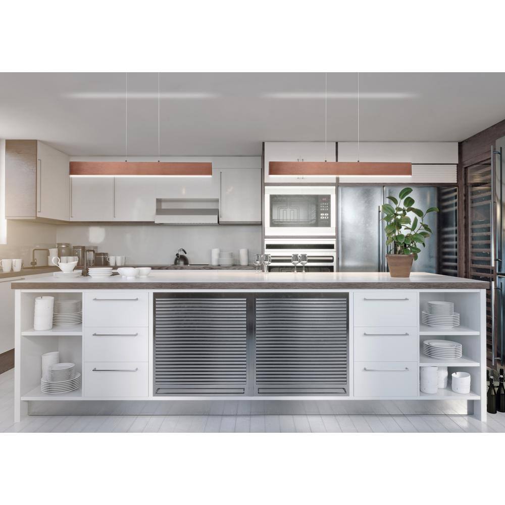 Draper 32" Anodized Bronze Adjustable LED Linear Pendant