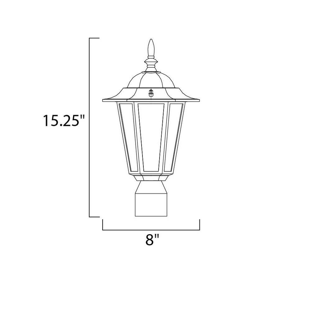 White Aluminum Outdoor Post Light with Clear Glass