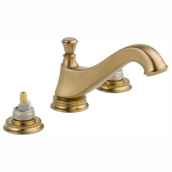 Delta Cassidy 8 in. Widespread 2-Handle Bathroom Faucet with Metal Drain Assembly in Champagne Bronze (Handles Not Included)