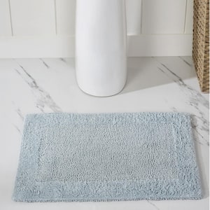 Edge 17 in. x 24 in. Blue 100% Cotton Rectangle Bath Rug