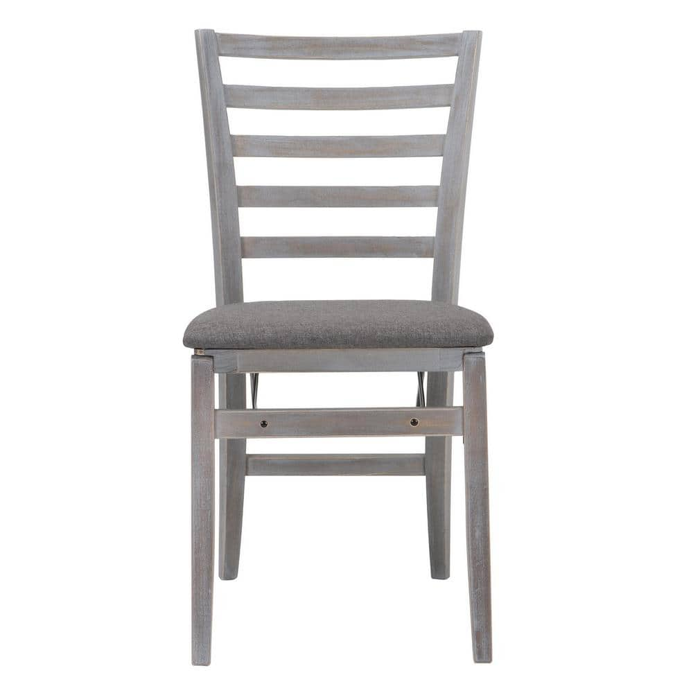 grey wooden folding chairs