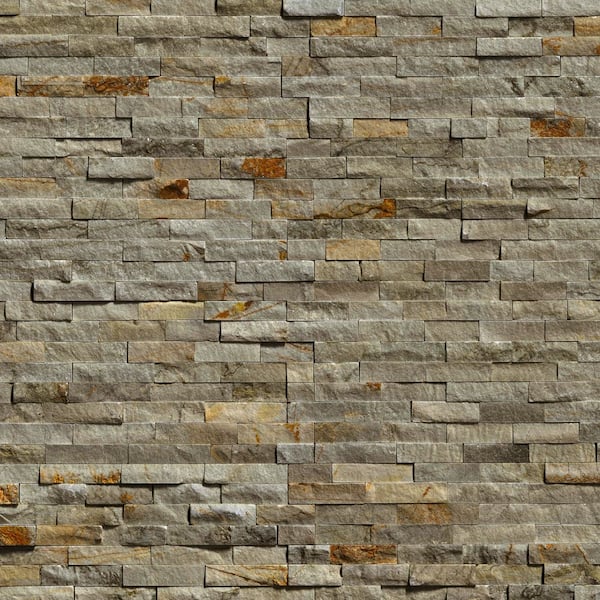 Sunset Silver Ledger Panel 6 in. x 24 in. Splitface Quartzite Wall Tile (6 sq. ft. / Case)
