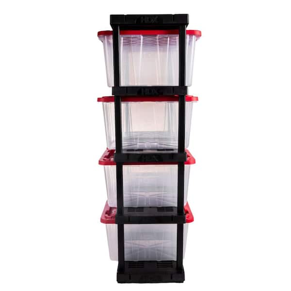 5 Tier Plastic Garage Storage Unit in Black (36 in, W x 73.5 in H x 18 in. D)