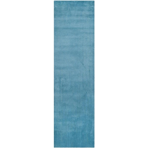 SAFAVIEH Himalaya Blue 2 ft. x 12 ft. Solid Runner Rug