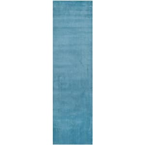 Himalaya Blue 2 ft. x 8 ft. Gradient Solid Runner Rug