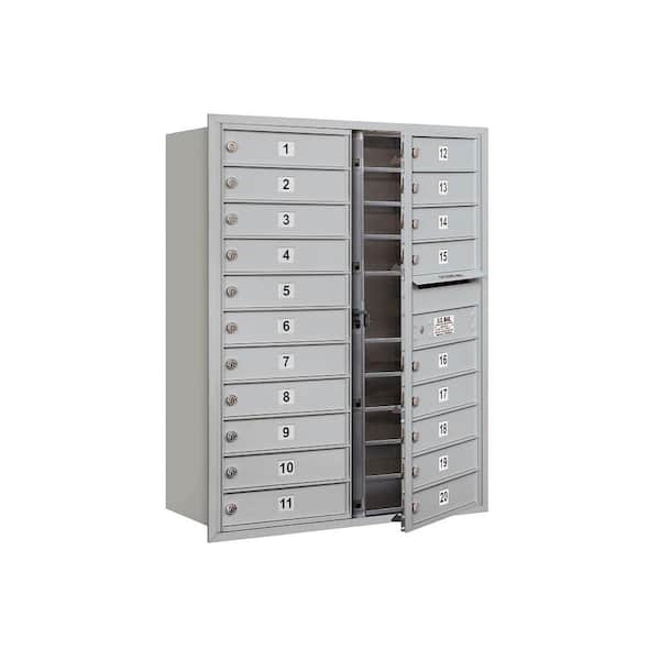 Salsbury Industries 3700 Series 41 in. 11 Door High Unit Aluminum Private Front Loading 4C Horizontal Mailbox with 20 MB1 Doors