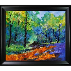 29 in. x 25 in. "Magic forest 79 with Black Satin Frame " by Pol Ledent Framed Canvas Wall Art