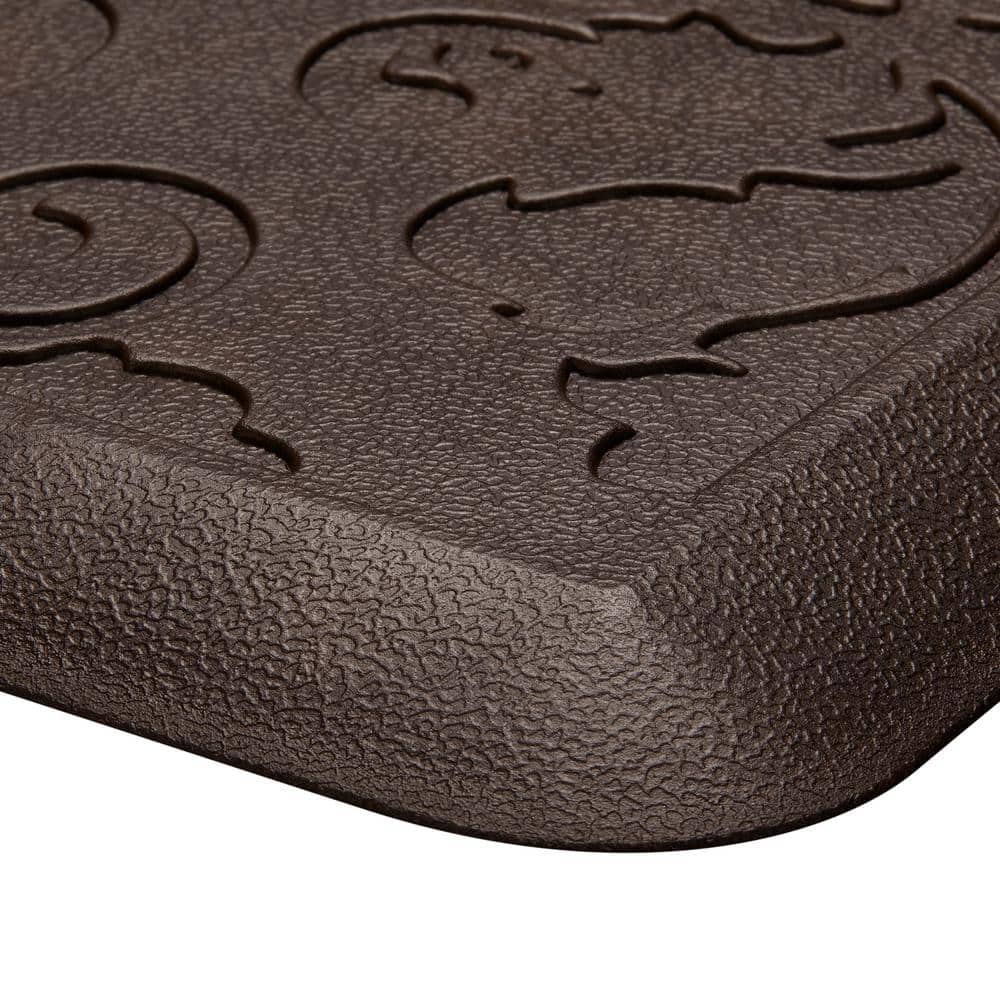 Marni Brown Anti-Fatigue Memory Foam Kitchen Mat 17.5" x 48"