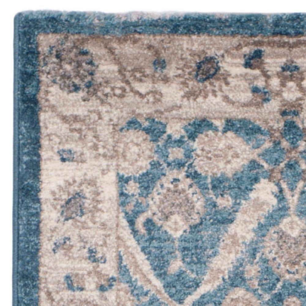Sofia Blue/Beige 9 ft. x 12 ft. Border Area Rug - thumbnail 7
