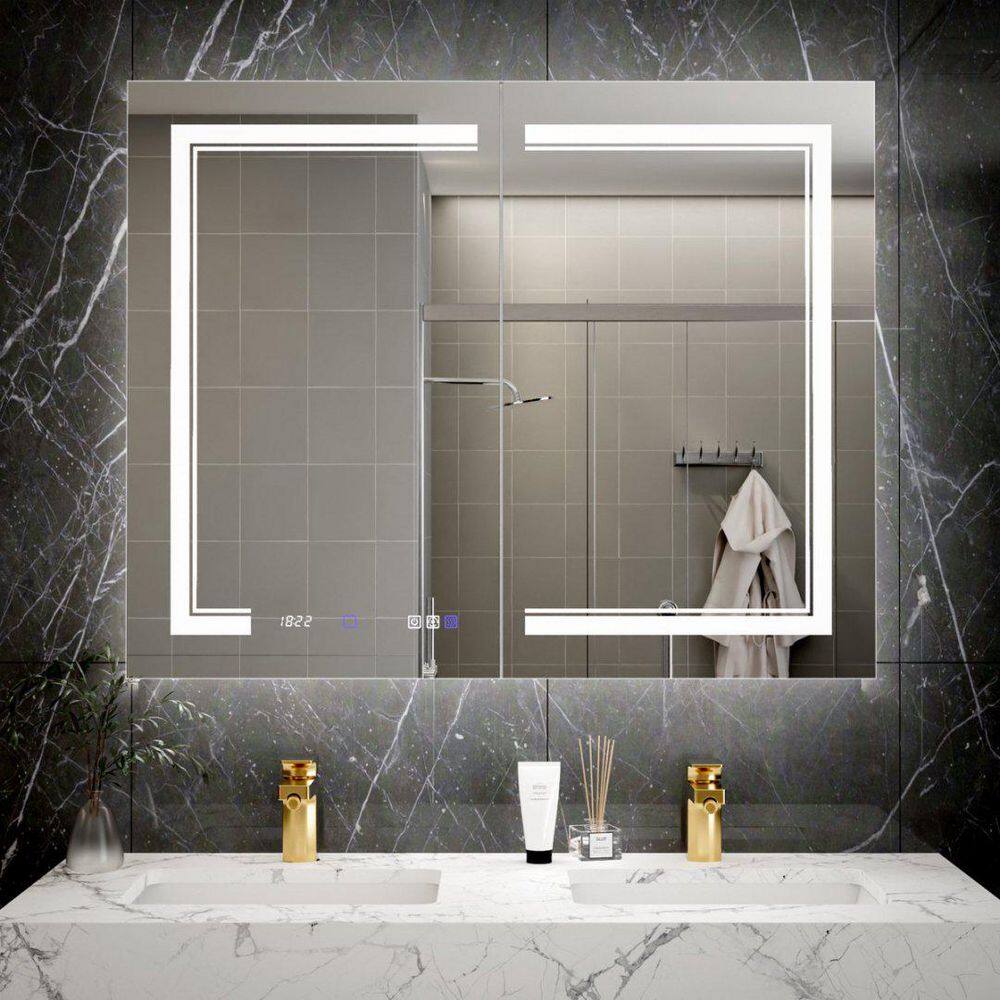 Hans 40 in. W x 32 in. H Rectangular Aluminum Medicine Cabinet with Mirror price history on PriceWatchPro