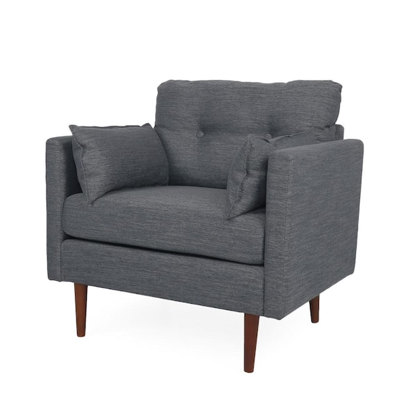 Noble House Grouse Charcoal Fabric Tufted Club Chair