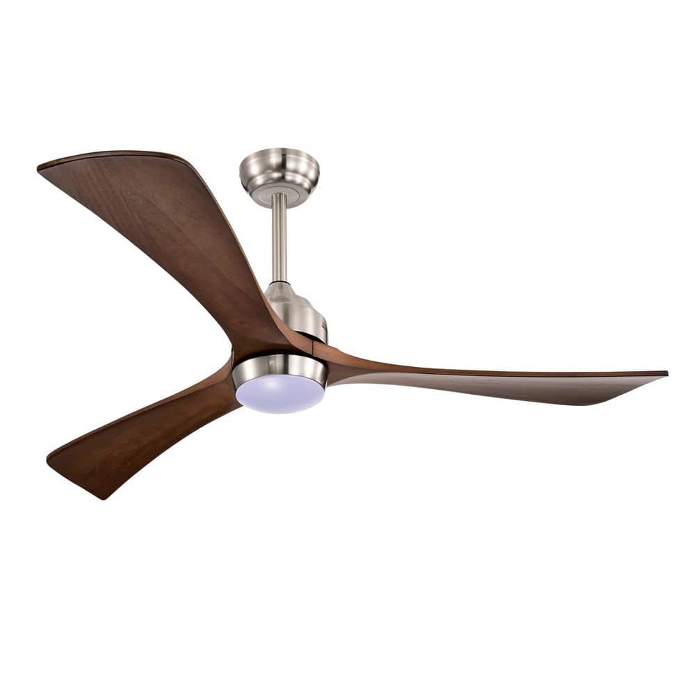 52 in. Indoor Sand nickel color Ceiling Fan with Light Kit and Remote Contr
