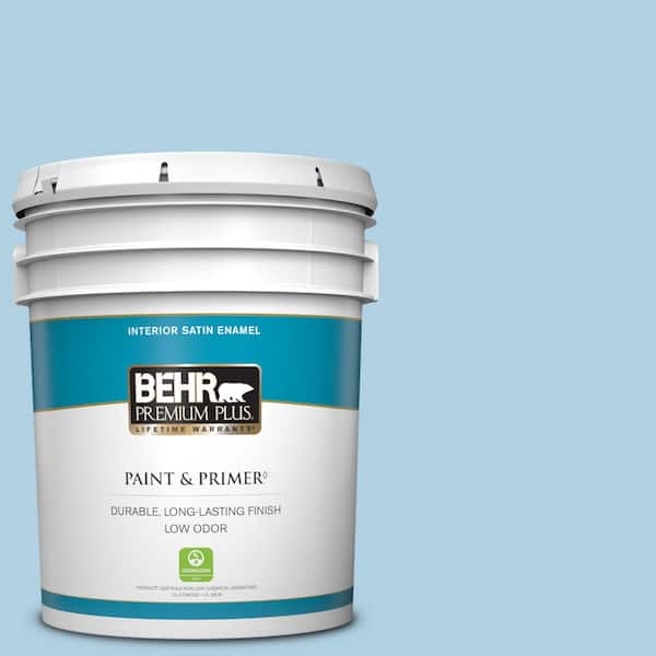 BEHR PREMIUM PLUS 5 gal. #560C-3 Holiday Road Satin Enamel Low Odor Interior Paint & Primer