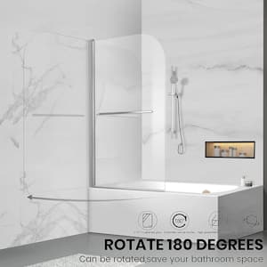 31"X55" Bathtub Screen Framless Shower Door Tempered Glass Shower Panel