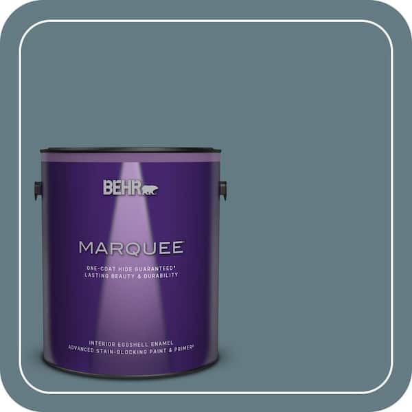 BEHR MARQUEE 1 gal. #540F-5 Smokey Blue Eggshell Enamel Interior Paint & Primer