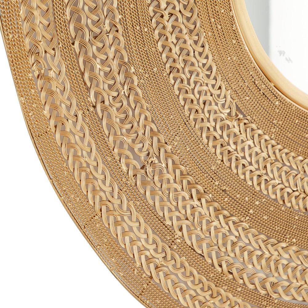 Gold Sunburst Round 40" Metal Wall Mirror