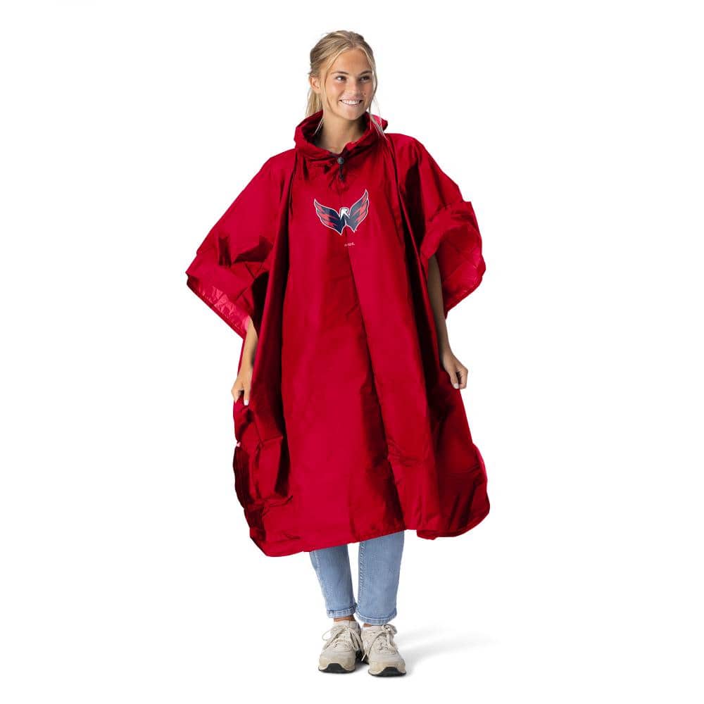 NHL Washington Capitals Logo Red Pullover Poncho with Mesh Bag 49×44 inches