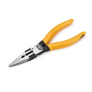 8 in. PITBULL Long Nose Plier Dipped Handle